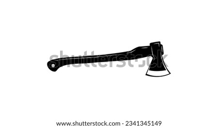 Crossed Axes, Crossed Isolated Axe, Camping Axe, Lumberjack Axe in Vector. balck, wooden axe.