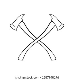 Crossed Axes isolated on White Background. Vector illustration