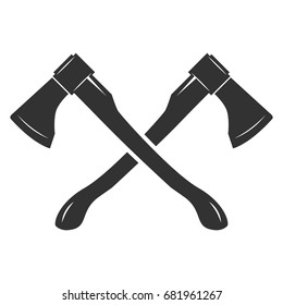 Crossed axes isolated on white background. Vector illustration