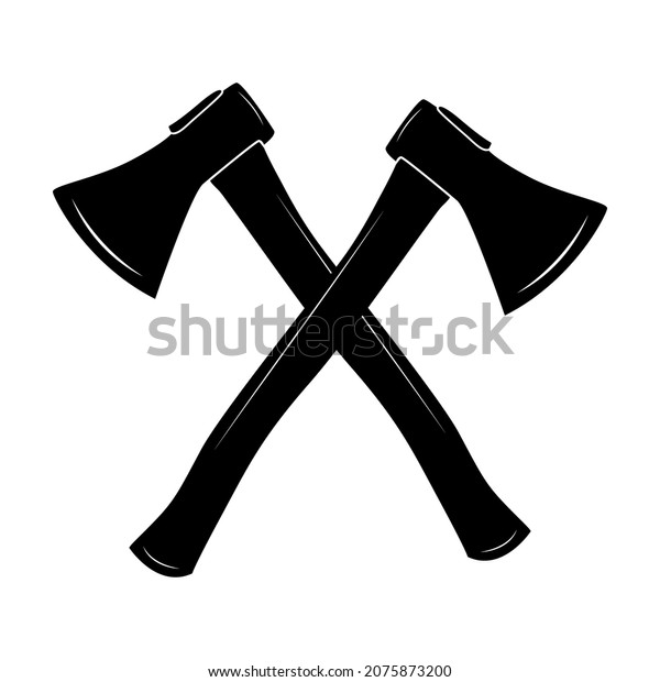 Crossed Axes Isolated On White Background Stock Vector (Royalty Free ...