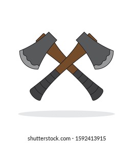 Crossed Axes isolated. Vector Ax icons in flat design. Forester Ax icon