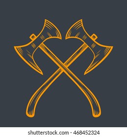 crossed axes, medieval weapons