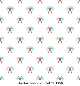 Crossed axes pattern. Cartoon illustration of crossed axes vector pattern for web