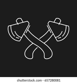 Crossed axes vector graphic icon logo design element. Line logo.