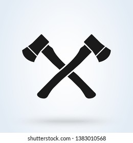 Crossed Axes Vector Illustration -  isolated on white background.