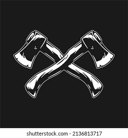 crossed axes vector on dark background