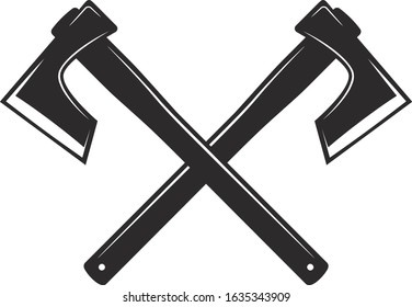 Crossed Axes, Crossed Viking battle axe, weapon axe, viking axe in vector