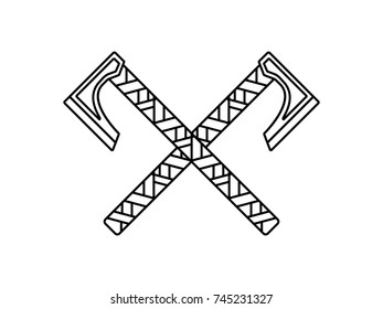 the crossed axes of the Vikings vector icon illustration