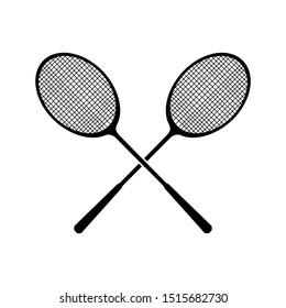 Crossed Badminton Racket Vector icon Logo Template isolated on white background