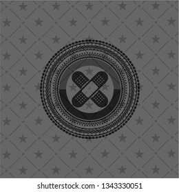 crossed bandage plaster icon inside retro style black emblem