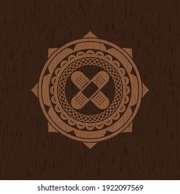 gekreuzte Pflastersymbol in hölzernem Emblem. Jahrgang. 