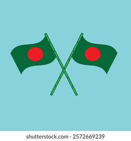 Crossed Bangladeshi Flags Icon Vector, Clip Art And Graphics - Free Download