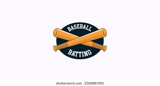 Crossed Baseball Bats Emblem logo