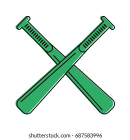crossed baseball bats sport or fitness related icon image