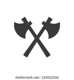 Crossed battle ax icon vector