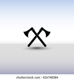 Crossed battle axes vector icon