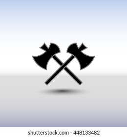 Crossed battle axes vector icon