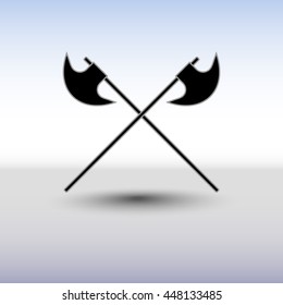 Crossed battle axes vector icon