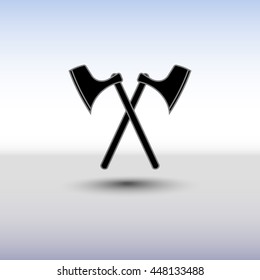 Crossed battle axes vector icon