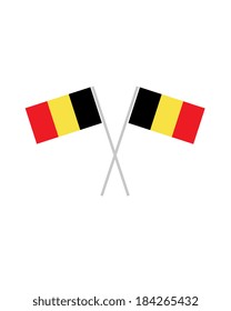 Crossed Belgium Flag - Vector