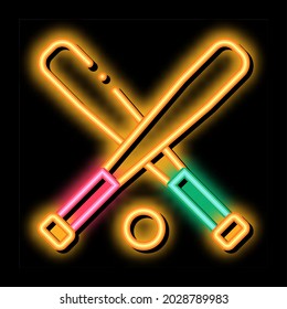 Crossed Bits Ball neon light sign vector. Glowing bright icon Crossed Bits Ball isometric sign. transparent symbol illustration