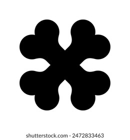 Crossed black bones. Vector image