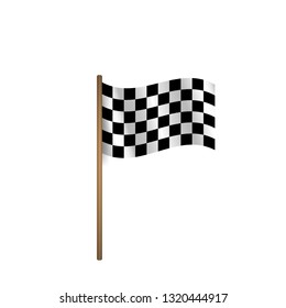 Crossed black and white checkered flags.Finish symbol. Flat illustration