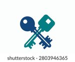 Crossed Blue and Teal Keys Joint Account Icon
