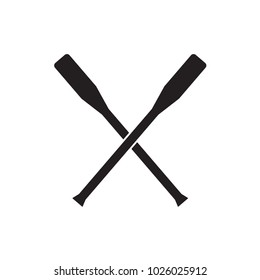 crossed boat oars- vector illustration