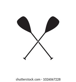 crossed boat oars- vector illustration