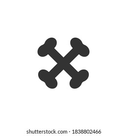 Crossed bone icon. Vector illustration isolated on white background