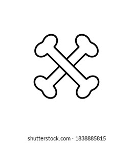 Crossed bone line icon. Vector illustration isolated on white background