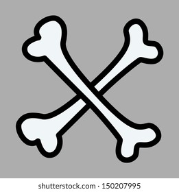 Crossed Bone - Vector Cartoon Illustration