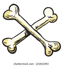 Crossed Bones Cartoon Illustration