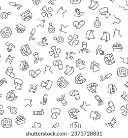 Crossed Bones, Cat, Dog, Vet, Dropper Seamless Pattern for printing, wrapping, design, sites, shops, apps  