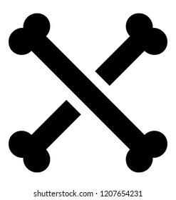 
A crossed bones human bone solid icon 
