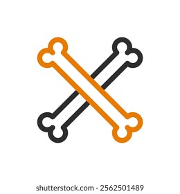Crossed bones icon. Concept of danger, warning, and anatomy.