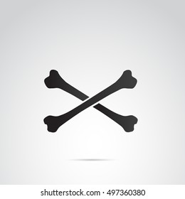 Crossed bones icon isolated on white background. Vector art.