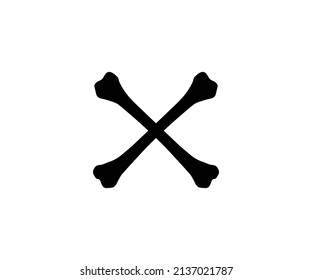 Crossed Bones icon Symbol in white background