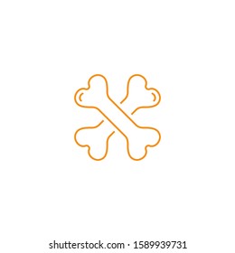 Crossed bones icon, Vector isolated line illustration.
