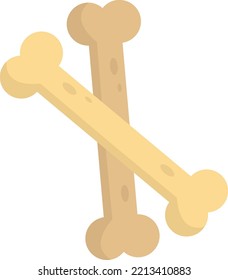crossed bones illustration in minimal style isolated on background