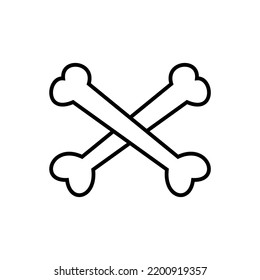 Crossed bones line vector image