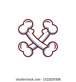 crossed bones on white background vector illustration design