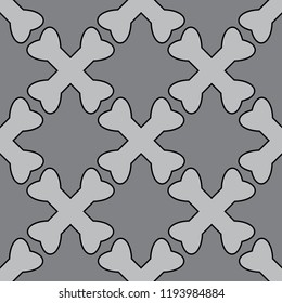 Crossed bones pirate seamless pattern gray colors