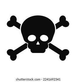 Crossed bones and skull. Pirate and danger icon. Vector.