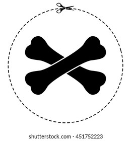 crossed bones vector icon