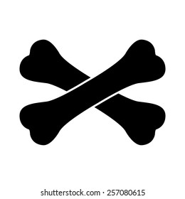 Crossed bones vector icon - black illustration