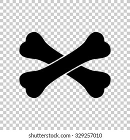 crossed bones vector icon - black illustration