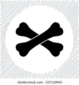 Crossed bones vector icon - black  illustration