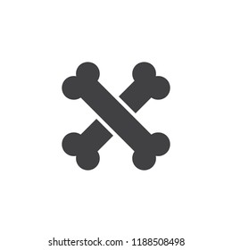 Crossed bones vector icon. filled flat sign for mobile concept and web design. Death solid icon. Symbol, logo illustration. Pixel perfect vector graphics